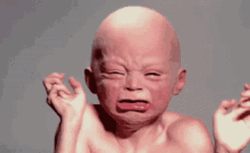 Ugly Cry Baby Mask Creepy Scary GIF