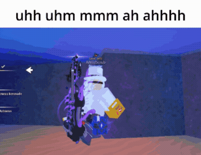 Uhh Uhm Mmmm Ah Ahhhh Is Written Above A Person In A Video Game GIF