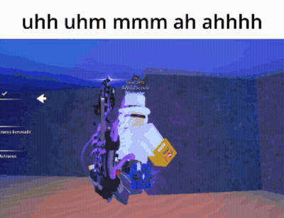 Uhh Uhm Mmmm Ah Ahhhh Is Written Above A Person In A Video Game GIF