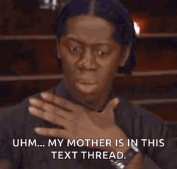 Uhm Text Thread Clutching Pearls  GIF