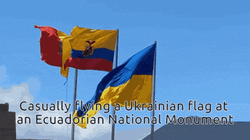 Ukraine Flag Hoisted In Ecuador GIF