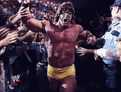 Ultimate Warrior Greeting Fans GIF