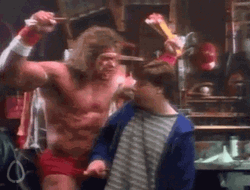 Ultimate Warrior With A Guy GIF
