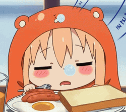 Umaru Chan Sleeping While Eating GIF