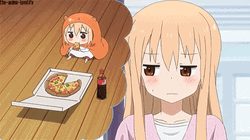 Umaru Thinking About Eating Pizza GIF