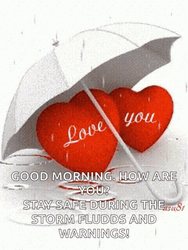 Umbrella Love You Hearts GIF