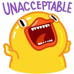 Unacceptable  Screaming Cartoon Duck GIF