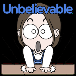 Unbelievable Shocked Girl Cartoon Table Stomp GIF