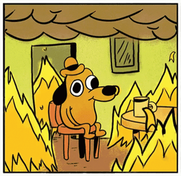 Unbothered Dog On Fire Self Destruct Mode GIF