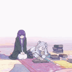 Unbothered Frieren Reading Fern GIF