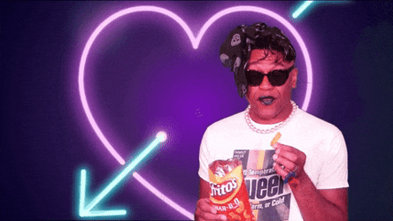 Unbothered Gay Eating Potato Chips GIF