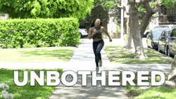 Unbothered Girl Happy Jump Run GIF