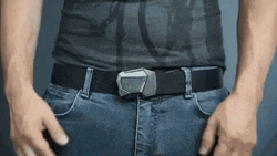 Unbuckling Black Leather Belt Tutorial GIF