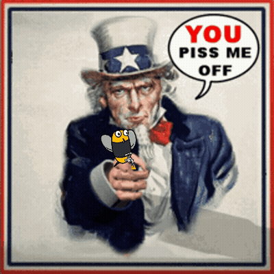 Uncle Sam Pointing Gun At Bee GIF