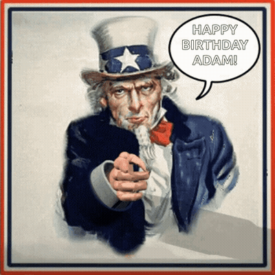 Uncle Sam Pointing Happy Birthday Adam GIF