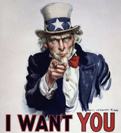 Uncle Sam Pointing With I Want You GIF