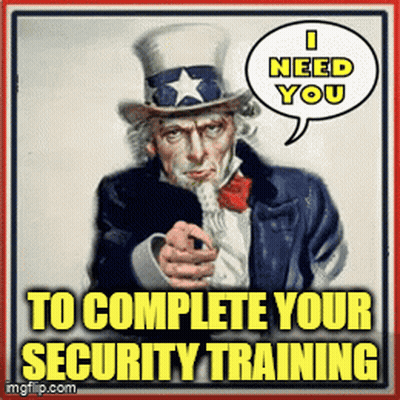 Uncle Sam Pointing With Security Training Speech GIF