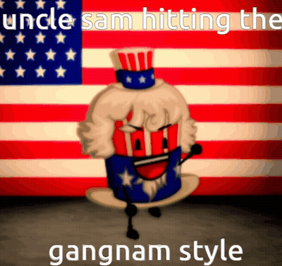 Uncle Sam Standing In Front Of American Flag GIF