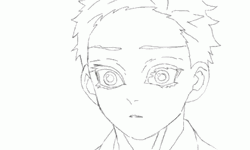 Uncolored Smiling Akaza GIF