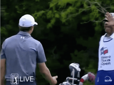 Under Armour Man Shaking Hands With Texas Open Shirt Man GIF