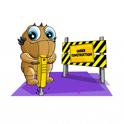 Under Construction Bush Hammering Creature GIF