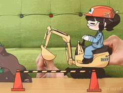 Under Construction Craw Crane Art Project GIF