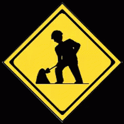Under Construction Road Sign Digging GIF