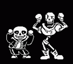 Undertale Skeletons Dancing Caramelldansen GIF