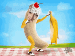 Undressing Dancing Banana Sundae GIF