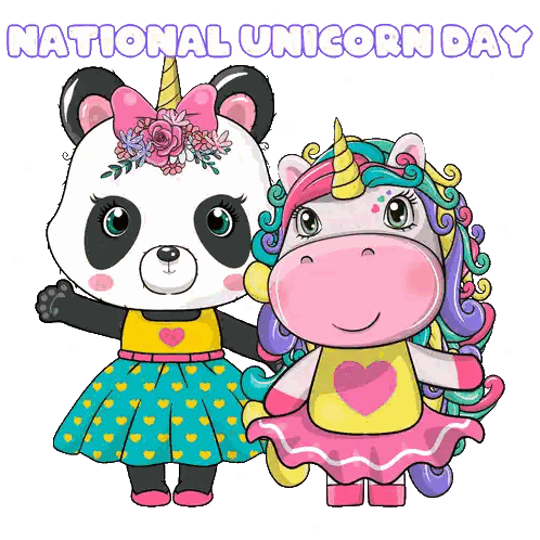 Unicorn And Panda Day Sticker