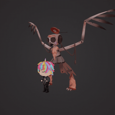Unicorn and Robot With Clock on Head