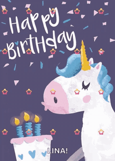 Unicorn Blowing Out Birthday Cake Candles GIF