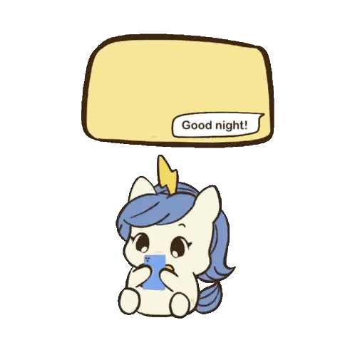 Unicorn Cartoon Saying Good Night Sticker
