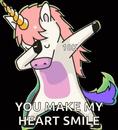 Unicorn Dabbing You Make My Heart Smile GIF