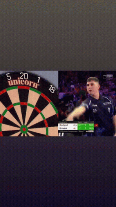 Unicorn Dart Board With Man Standing GIF