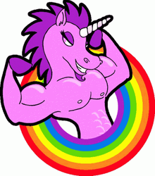 Unicorn Flexing Muscles GIF