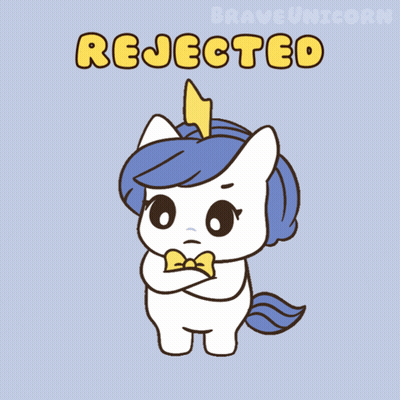 Unicorn Giving Thumbs Down Saying Rejected GIF