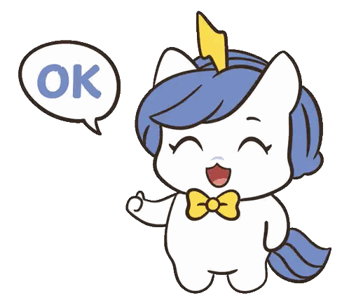 Unicorn Giving Thumbs Up With Ok Bubble Sticker