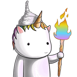 Unicorn Has Tin Foil Hat On GIF