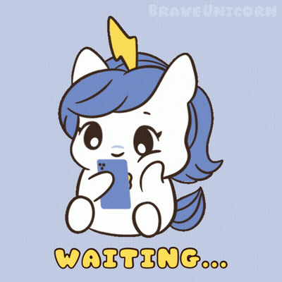 Unicorn Holding Cell Phone Waiting GIF