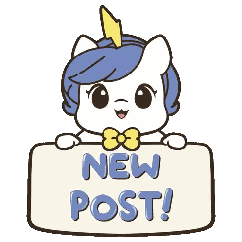 Unicorn Holding New Post Sign Sticker