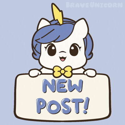 Unicorn Holding Sign Saying New Post GIF