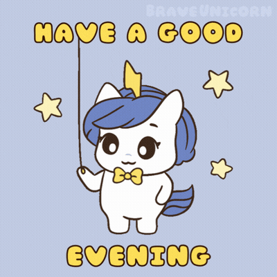 Unicorn Holding String Have A Good Evening GIF