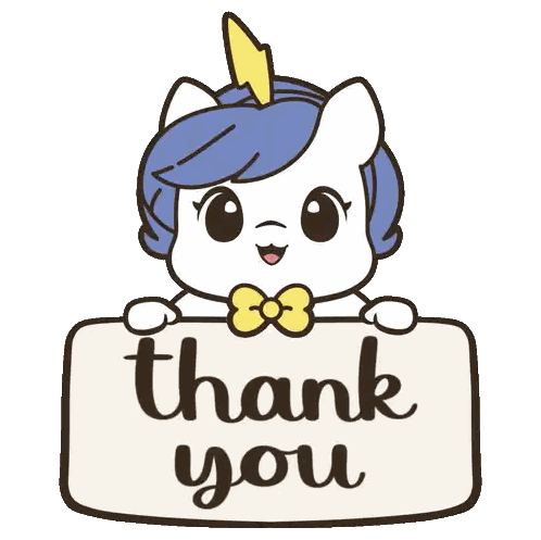 Unicorn Holding Thank You Sign Sticker