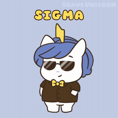 Unicorn In Sunglasses And Bow Tie Saying Sigma GIF