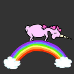 Unicorn Jumping Pink Fluffy Unicorns Dancing On Rainbows GIF