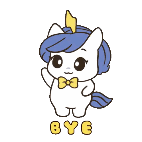 Unicorn Saying Bye Sticker