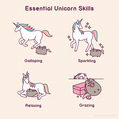 Unicorn Saying Essential Unicorn Skills GIF