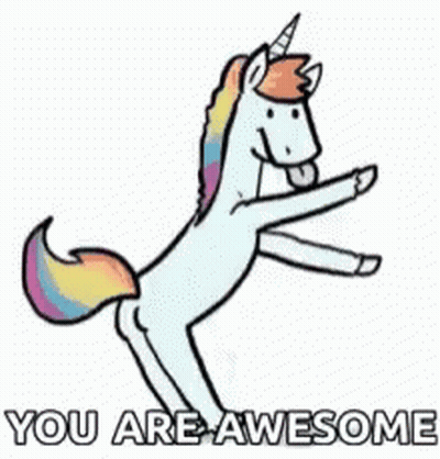 Unicorn Saying You Are Awesome GIF