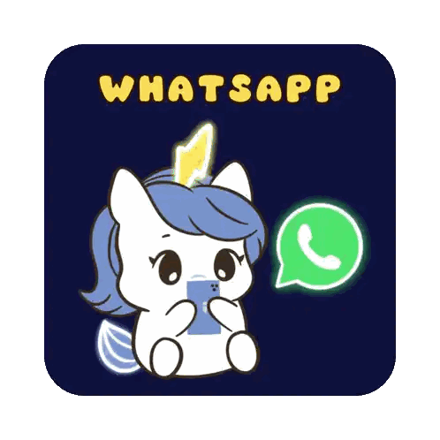 Unicorn Sitting Next To WhatsApp Logo Sticker